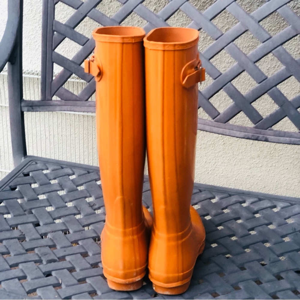 Hunter Orange Rain Tall Boots - Picture 5 of 8